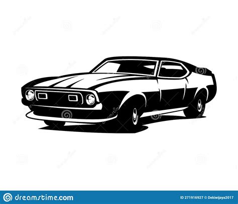 Ford Mustang Mach Car Silhouette Vector Design Isolated On White