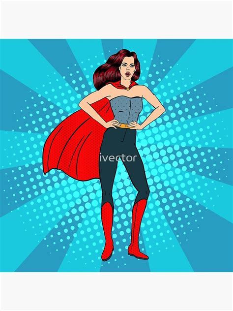 Super Woman Female Hero Superhero Girl In Superhero Costume Pin Up