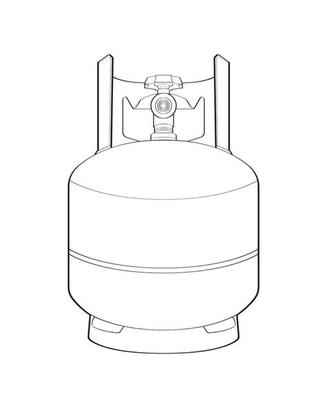 Industrial Gas Cylinders Vector Outline Outline Of Industrial Gas