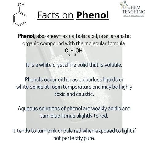 Phenol Is An Aromatic Organic Compound With The Molecular Formula