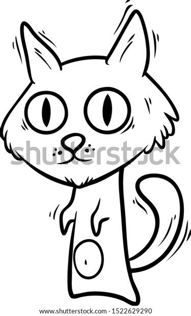 Cartoon Cute Cat Big Eyes Isolated Stock Vector Royalty Free