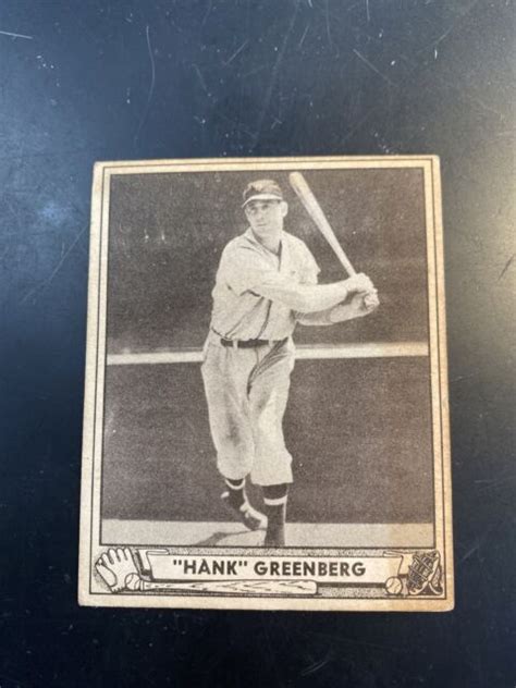 1940 Play Ball Baseball Card 40 Hank Greenberg Hof No Cr Ebay
