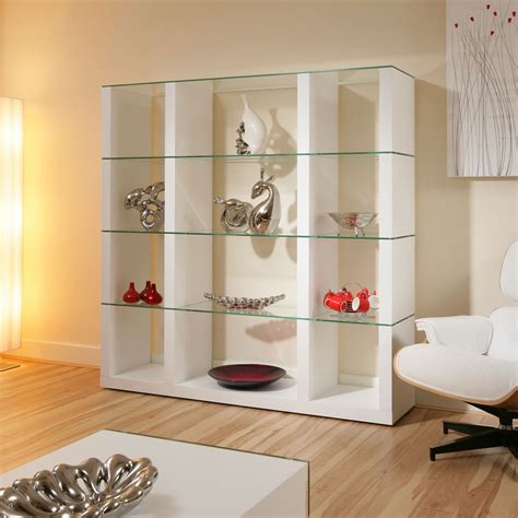 Display Cabinet Glass Shelvesshelf White Oak Wood Modern Curio M39c Ebay
