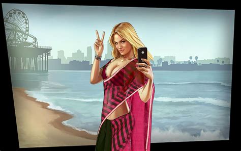 Hot Loading Screen Girl In Indian Pink Saree Gta5