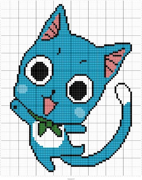 Fairy Tail Happy Pixel Art Pattern Disney Cross Stitch Cross