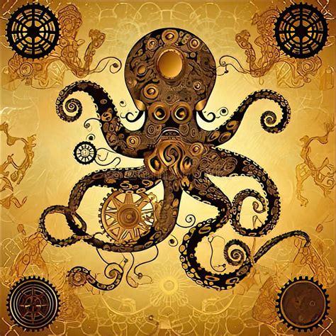 Steampunk Octopus Wallpaper