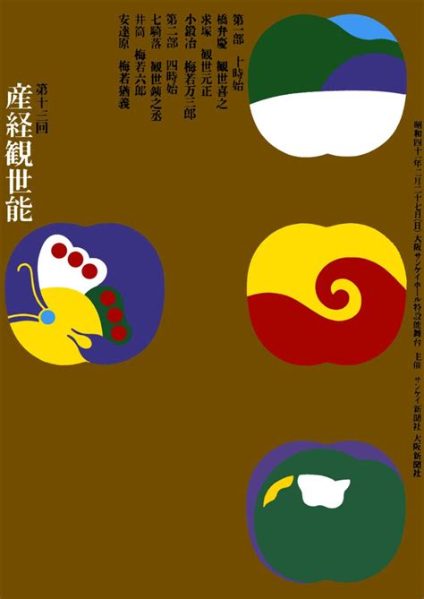 Ikko Tanaka Japanese Poster Kaze Noh Play 1966 Edited Etsy