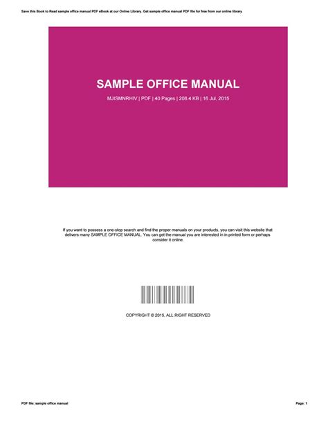 Sample Office Manual By Moniquehicks3198 Issuu