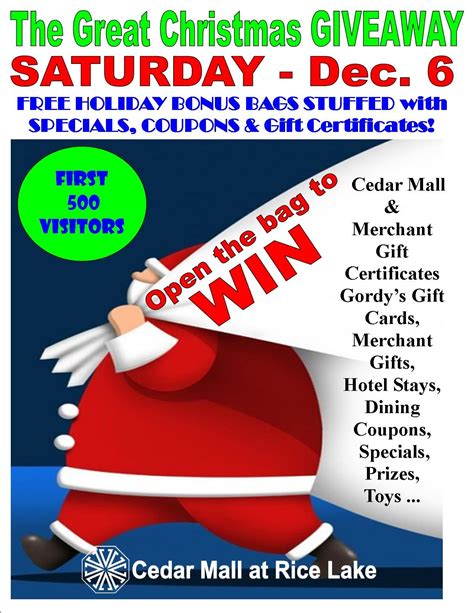 The Great Christmas Giveaway Is Coming Back To The Cedar Mall Saturday