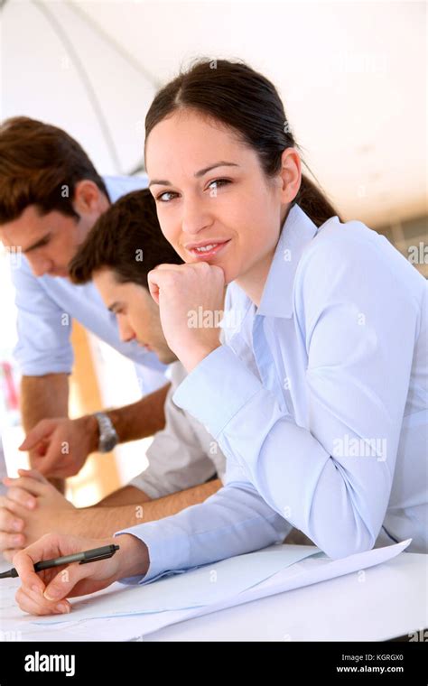 Students In Business Training Stock Photo Alamy