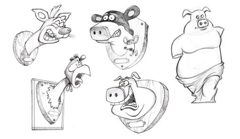 Back At The Barnyard Concept Sketch Daisy Abby And Veronica The Cow