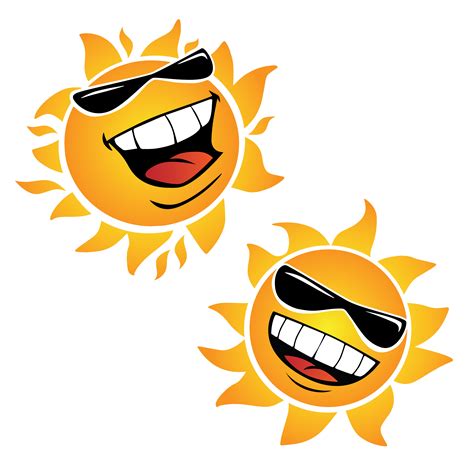 Bright Smiling Happy Sun Cartoon Vector Illustrations 491863 Vector Art