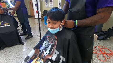 Cops And Barbers Program Gives Free Haircuts Youtube