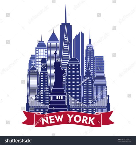 New York City Vector Illustration Stock Vector 241916122 Shutterstock