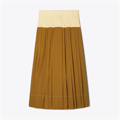 cotton poplin pleated skirt women s designer bottoms tory burch