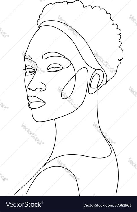 Black Woman Face Outline Drawing Galandrina