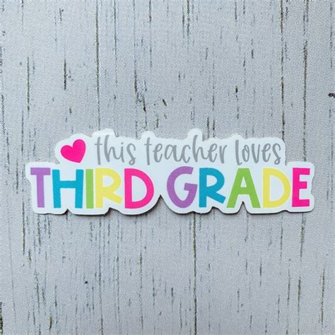 Third Grade Teacher Sticker Stickers Stickers Labels And Tags Paper