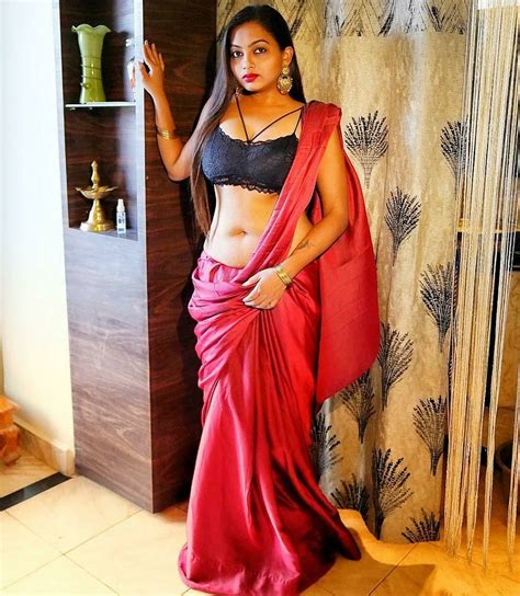 Saree Blouse Hot Navel Images Instagram Instagram Model Kajal Tiwari Latest Saree Navel Photos