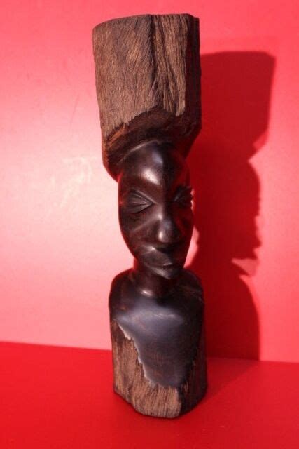 African Art Zambia Traditional Ebony Mbinga Head Sculpture Nice 6 Ebay