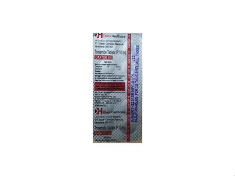 Torsemide Tablets Ip Mg Packaging Type Strips At Rs Box In Faridabad