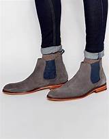 Grey Suede Chelsea Boots For Men Photos