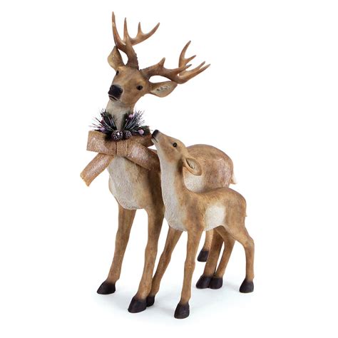 Melrose 25 In Standing Deer With Fawn 18l X 9w X 25h In Polystone
