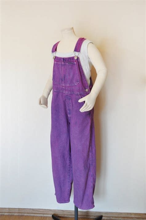 Violet Kids Size 8 Bib Overall Pants Dyed Purple Genuine
