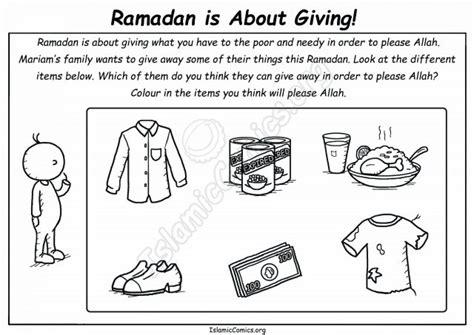 Coloring Pages On Charity Islamic Comics