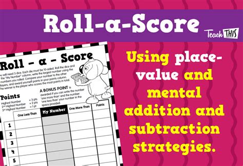 Roll A Score Number Place Value Place Values Activity Games Math