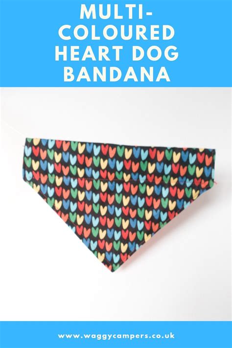 Multi Coloured Heart Collar Slide Dog Bandana Waggy Campers In 2021