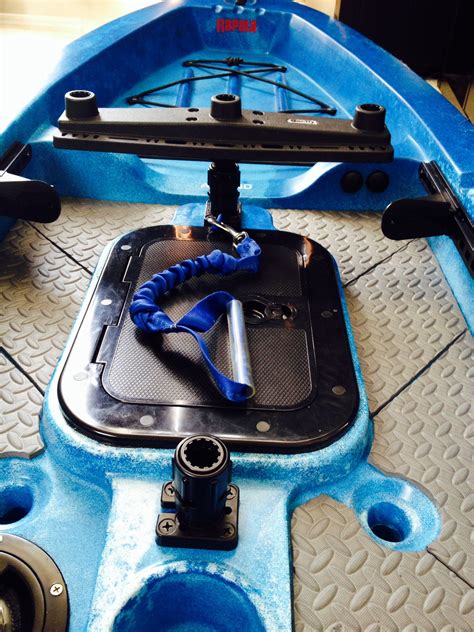 Searching for the diy kayak outriggers guide? My Ascend FS12T with DIY silient traction mat, Hobie thru hull wiring kit, Mighty Mount, Scotty ...