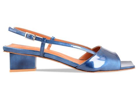 By Far Shoes Ilina Patent Leather Blue Garmentory