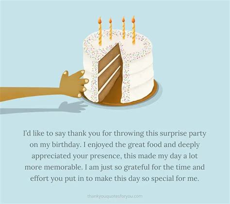 Thank You Messages For Surprise Birthday Party