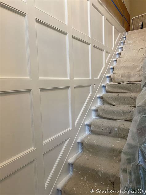 How To Add Box Molding To A Stair Wall In 2021 Stair Wall Stairs