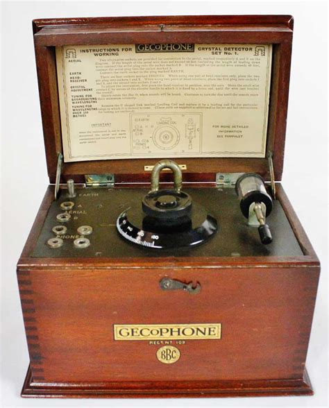 1920s Gecophone Crystal Radio Set Bc1001 Housed Within Wooden Case