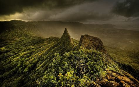 1920x1200 Nature Landscape Clouds Overcast Hill Wallpaper