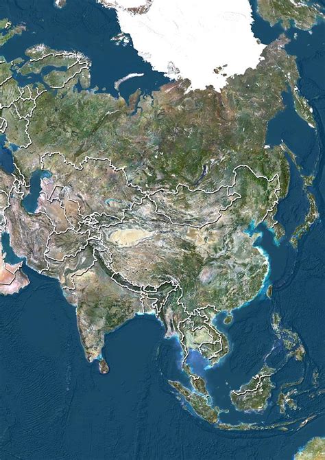 Asia Satellite Image Photograph By Science Photo Library Fine Art
