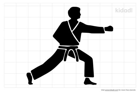 Free Karate Moves Stencil Stencil Printables Kidadl