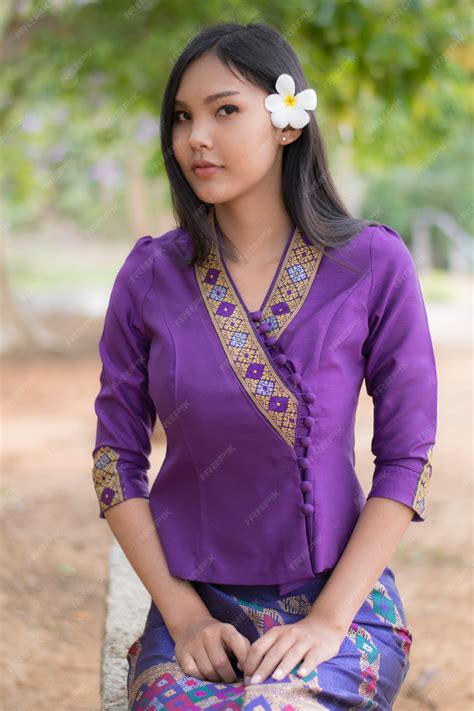 Premium Photo Beautiful Laos Girl In Laos Costume Asian Woman Wearing Traditional Laos Culture