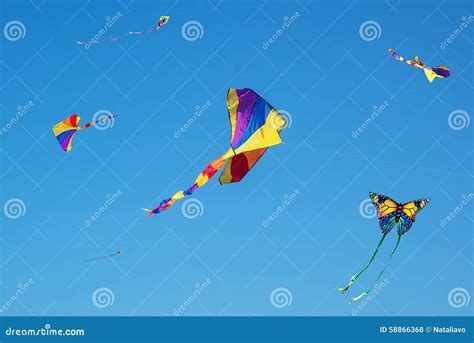 Colorful Bright Kites In The Sky Stock Photo Image Of Cloud