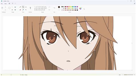 Speed Drawing Anime Girl Ryoko Okami Using Ms Paint Speedpaint