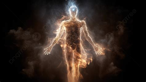Depiction Of The Human Body In Fire Background Picture Of Soul Leaving