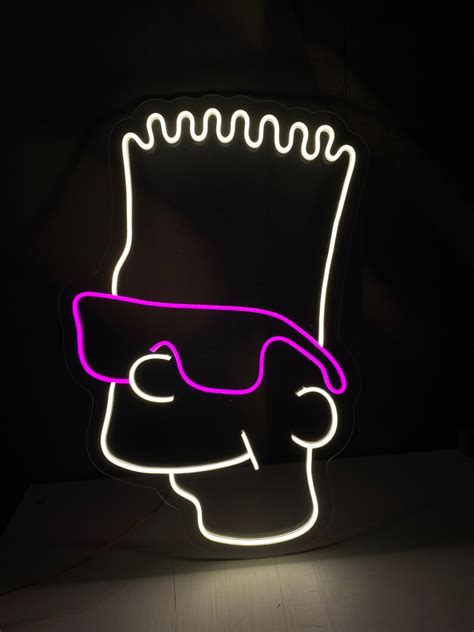 Bart Simpson Neon Sign Light Handmade Neon Light Etsy