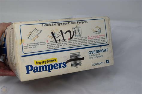 Vintage Pampers Box With 6 Diapers 1981 3824032492
