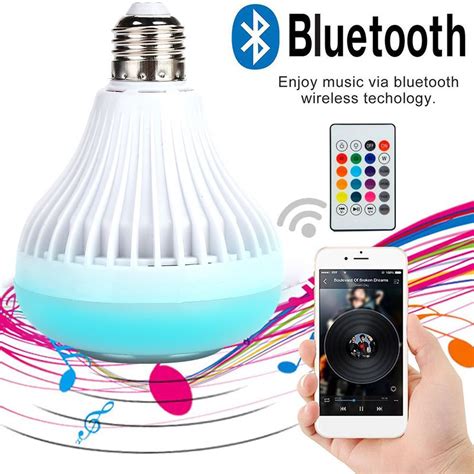 Wireless Bluetooth Speaker Bulb Light Rgbw Led Music E27 12w Smart App