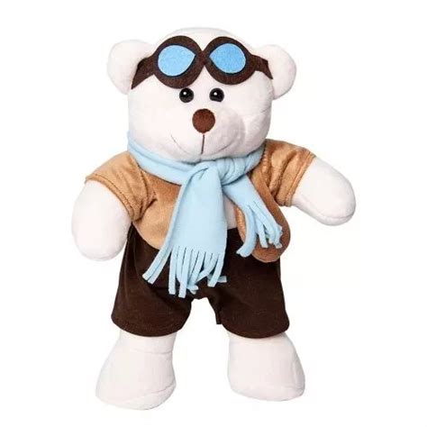 Urso Pelúcia Aviador Piloto Baloeiro G 44 Cm Parcelamento sem juros