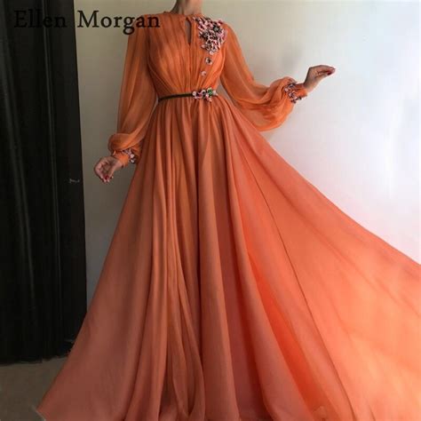Coral Arabic Moroccan Evening Dresses Party Elegant For Women Celebrity