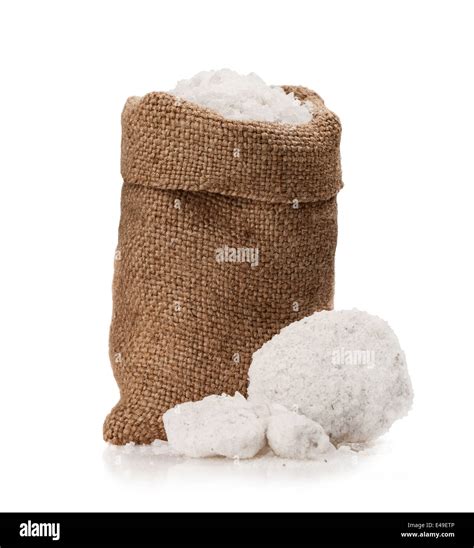 Sea Salt In A Jute Sack On A White Background Stock Photo Alamy