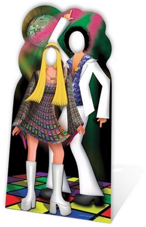 Disco Couple Stand In Lifesize Cardboard Cutout 1970s 1980s Party