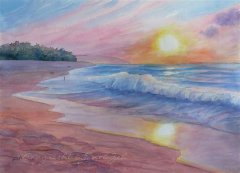 Sunset Beach Landscape Painting Easy Painting Inspired